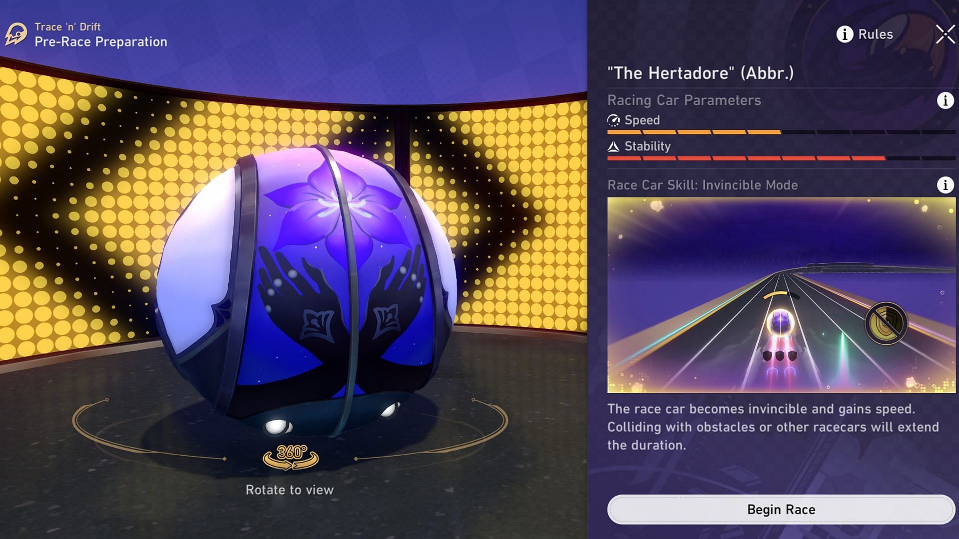 You will drive The Hertadore for Qualifier Round 3 (Image via Sportskeeda Gaming || HoYoverse)